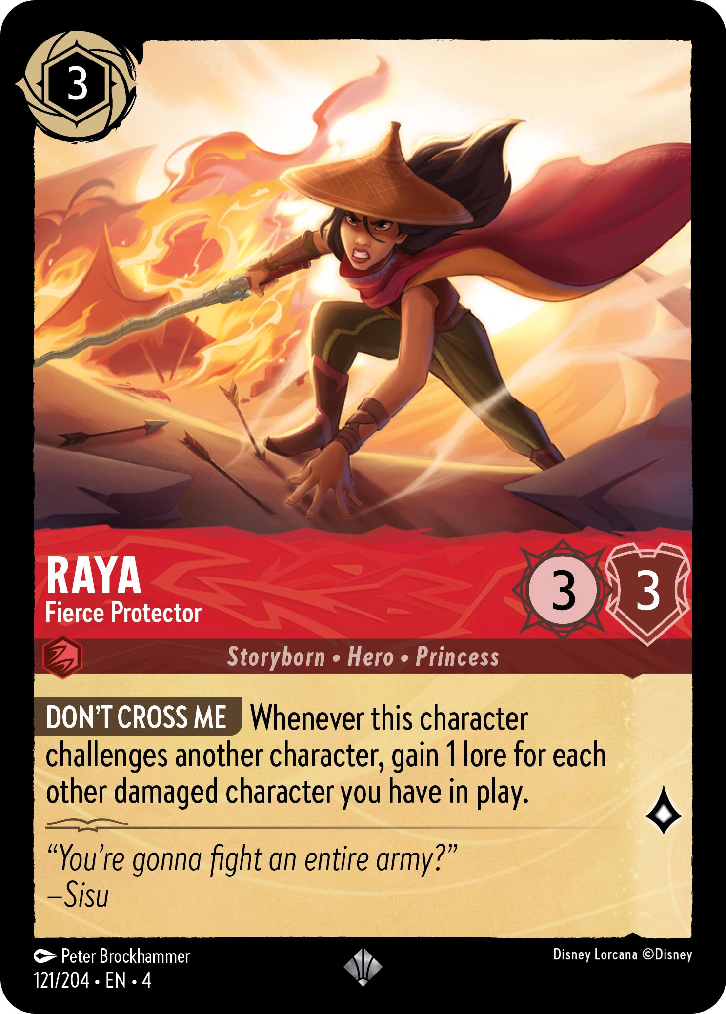Raya - Fierce Protector (121/204) [Ursula's Return] Lorcana Single Disney | Red Claw Gaming