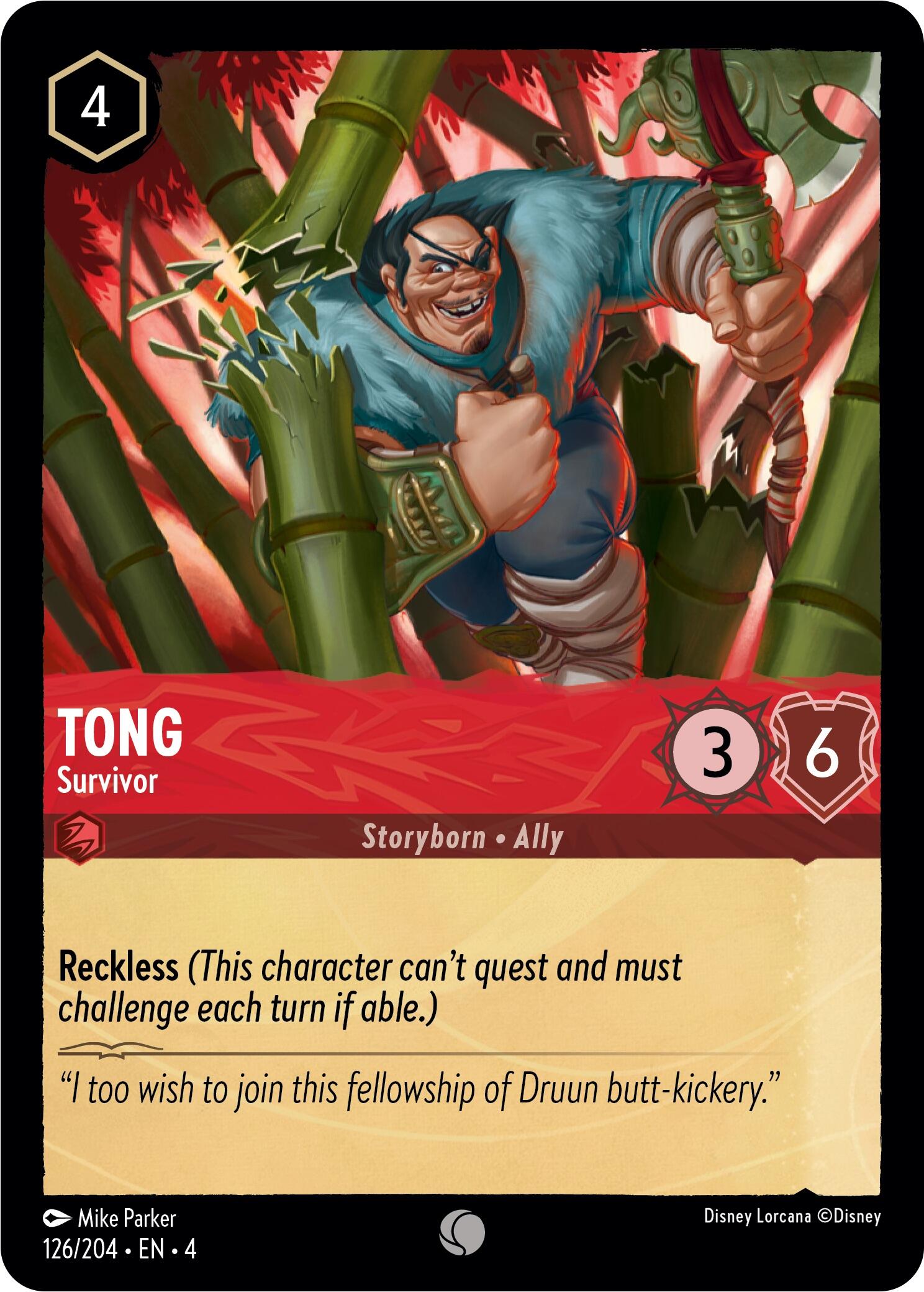 Tong - Survivor (126/204) [Ursula's Return] Lorcana Single Disney | Red Claw Gaming