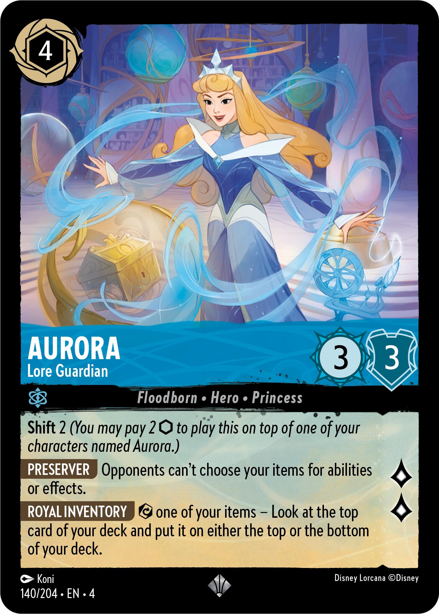 Aurora - Lore Guardian (140/204) [Ursula's Return] Lorcana Single Disney | Red Claw Gaming