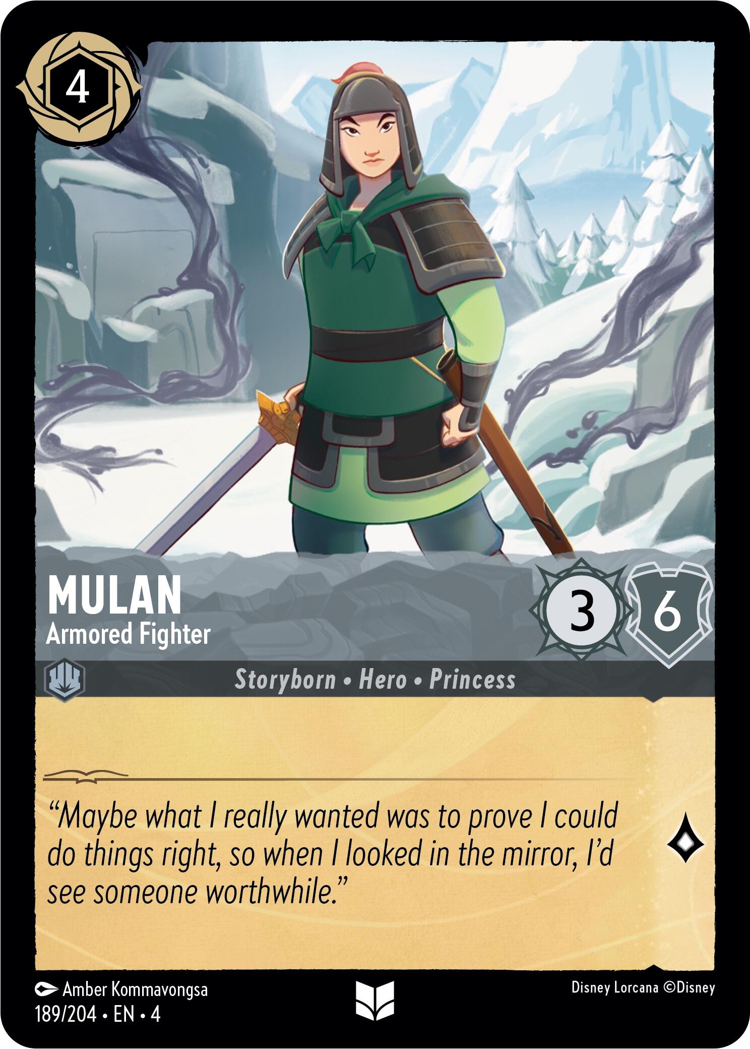 Mulan - Armored Fighter (189/204) [Ursula's Return] Lorcana Single Disney | Red Claw Gaming