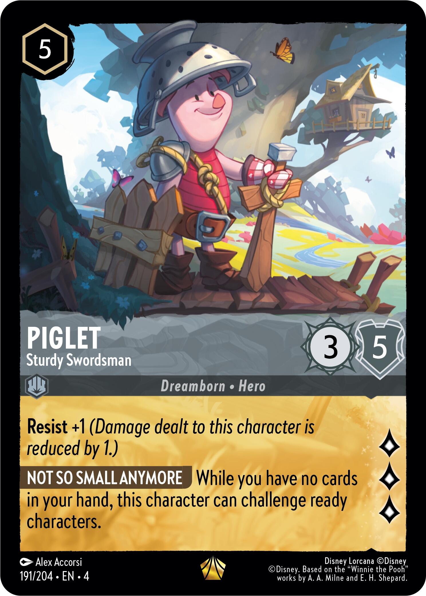 Piglet - Sturdy Swordsman (191/204) [Ursula's Return] Lorcana Single Disney | Red Claw Gaming