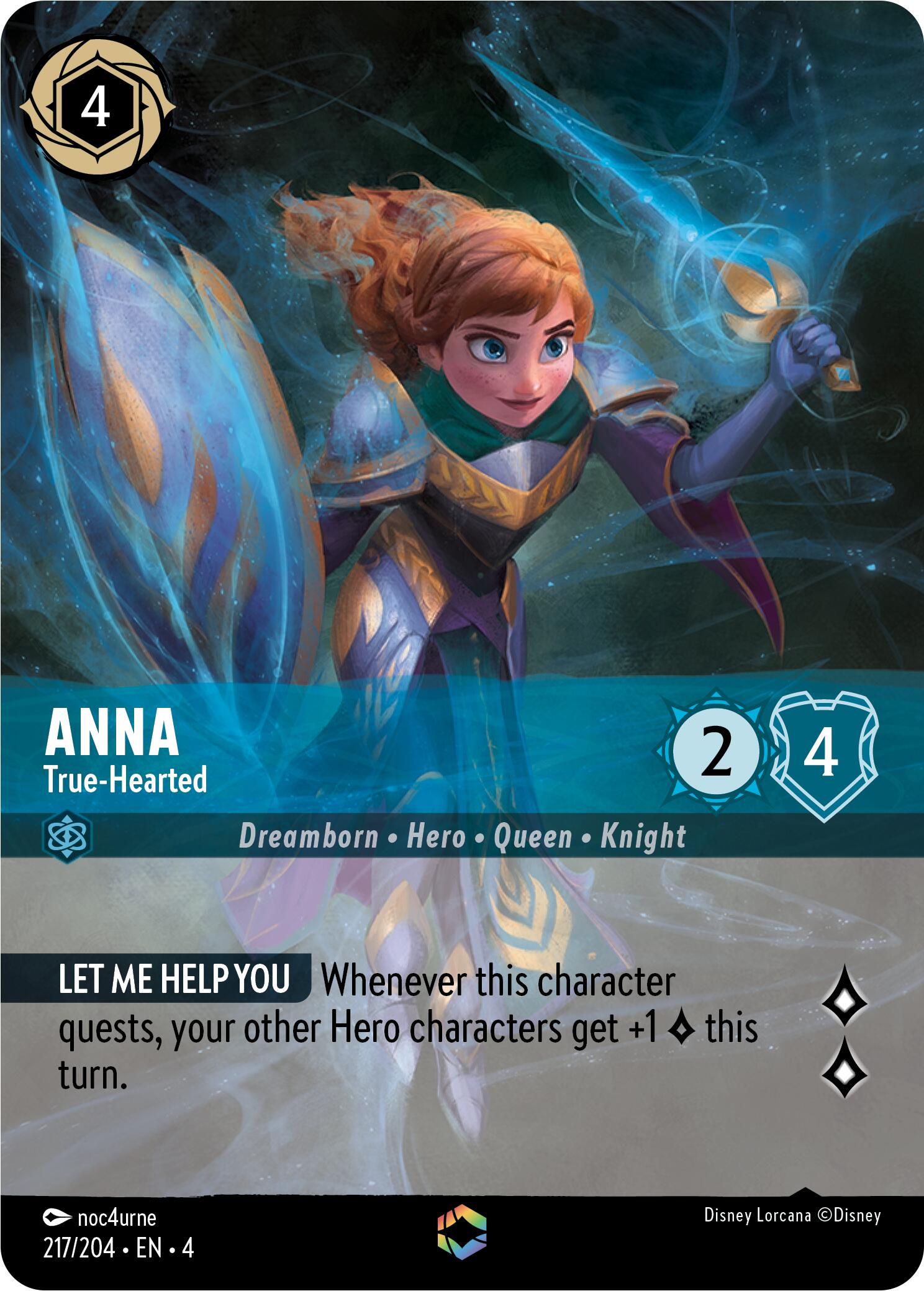 Anna - True-Hearted (Enchanted) (217/204) [Ursula's Return] Lorcana Single Disney | Red Claw Gaming