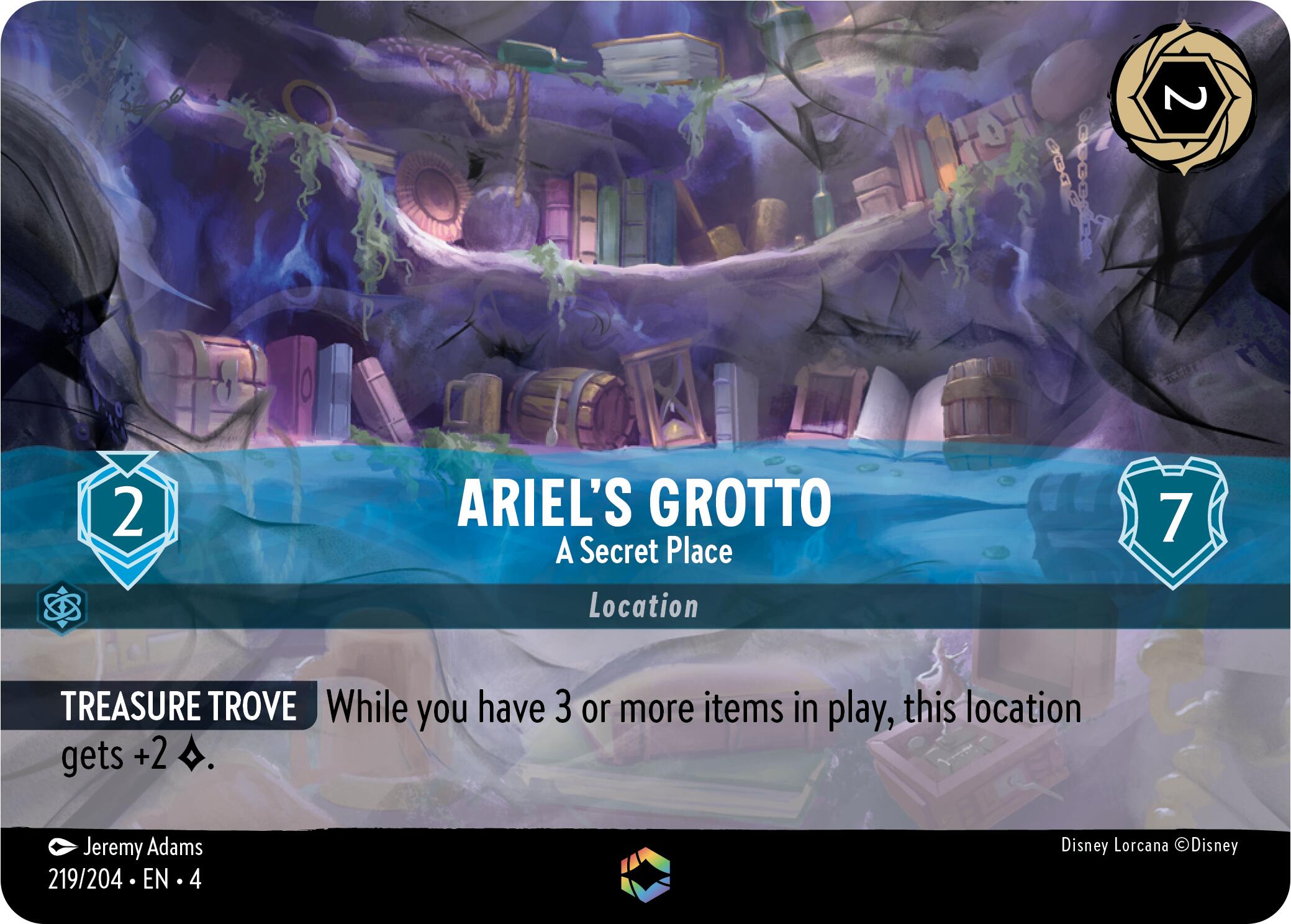 Ariel's Grotto - A Secret Place (Enchanted) (219/204) [Ursula's Return] Lorcana Single Disney | Red Claw Gaming