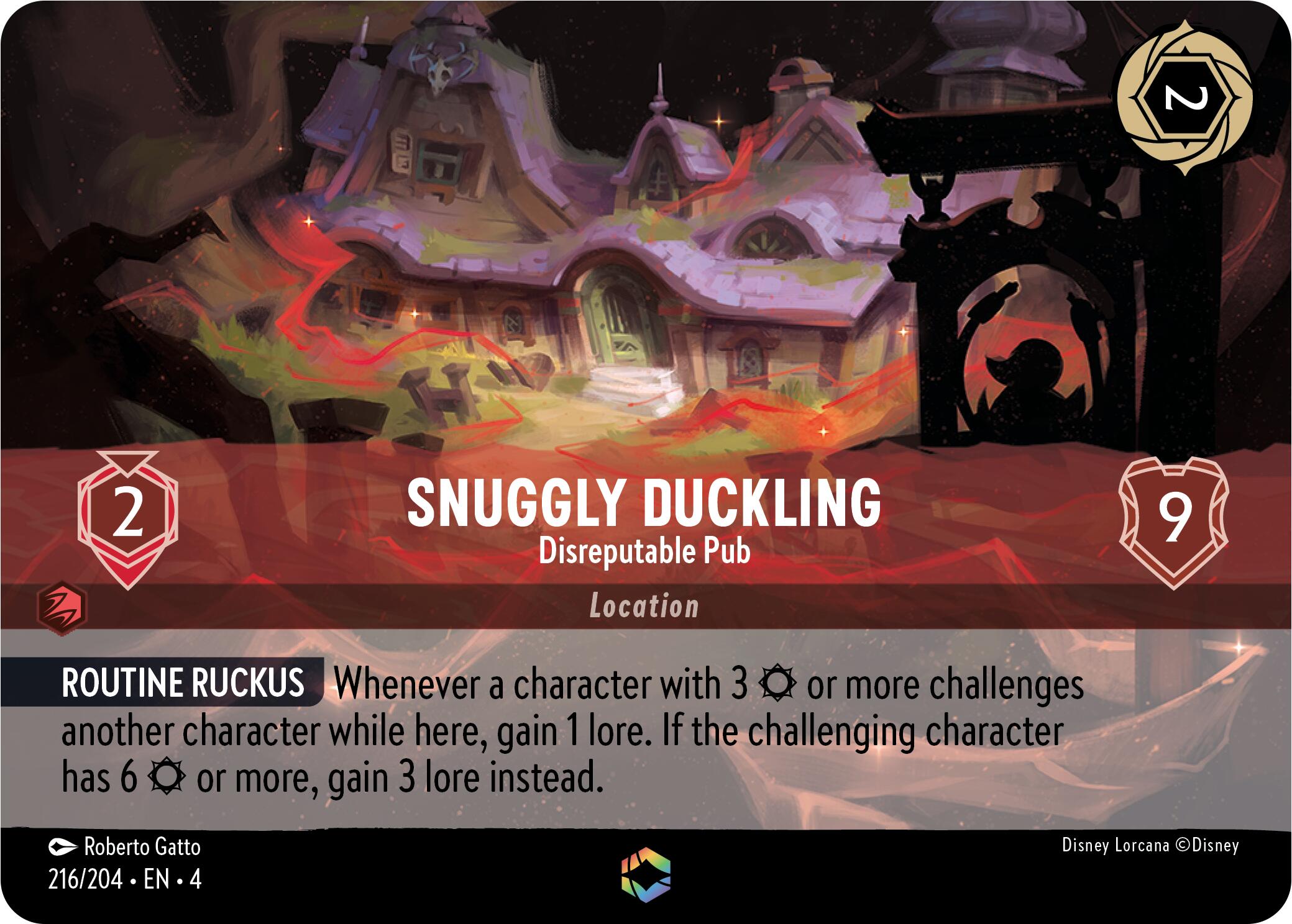 Snuggly Duckling - Disreputable Pub (Enchanted) (216/204) [Ursula's Return] Lorcana Single Disney | Red Claw Gaming