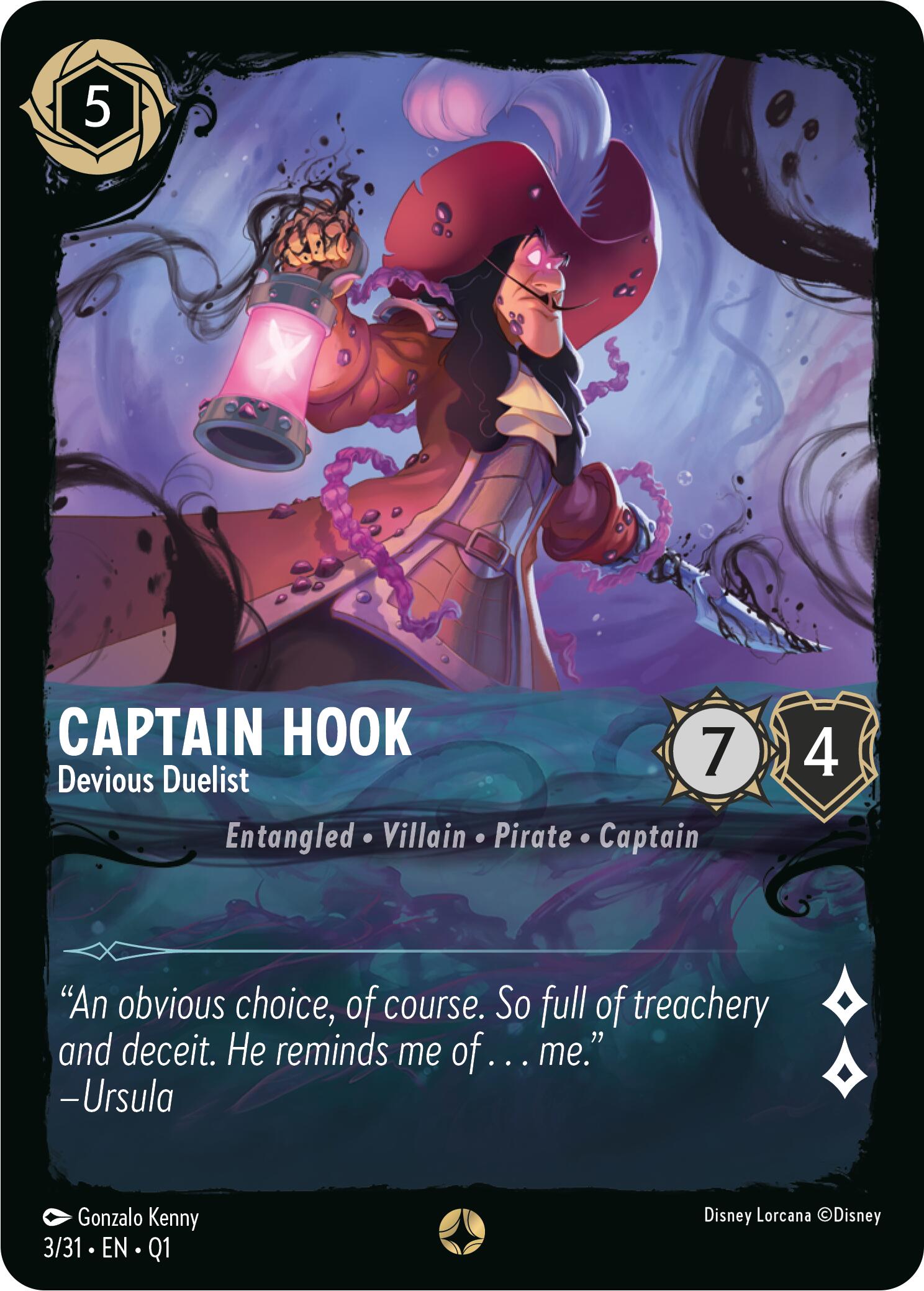 Captain Hook - Devious Duelist (3/31) [Illumineer's Quest: Deep Trouble] Lorcana Single Disney | Red Claw Gaming
