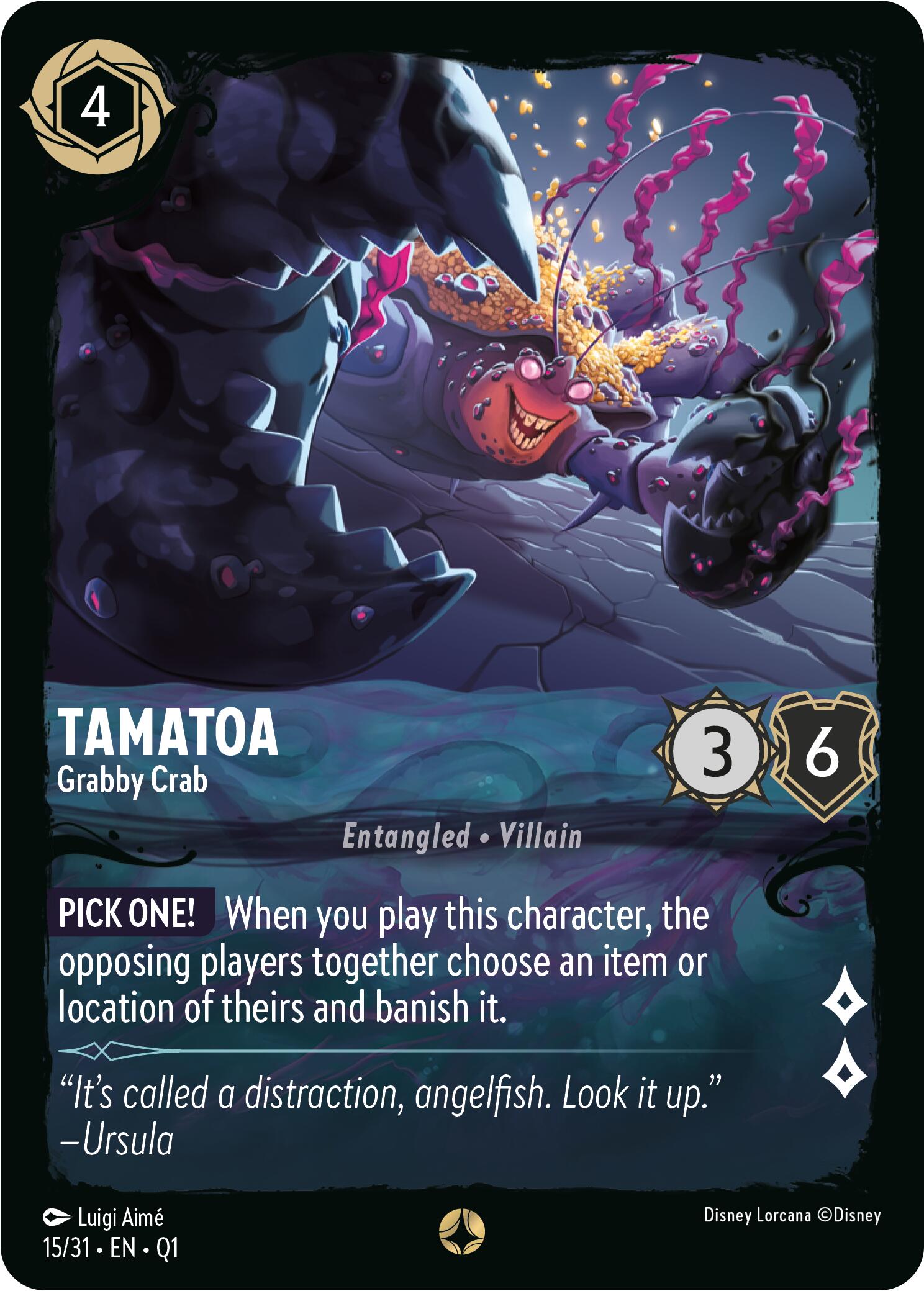 Tamatoa - Grabby Crab (15/31) [Illumineer's Quest: Deep Trouble] Lorcana Single Disney | Red Claw Gaming