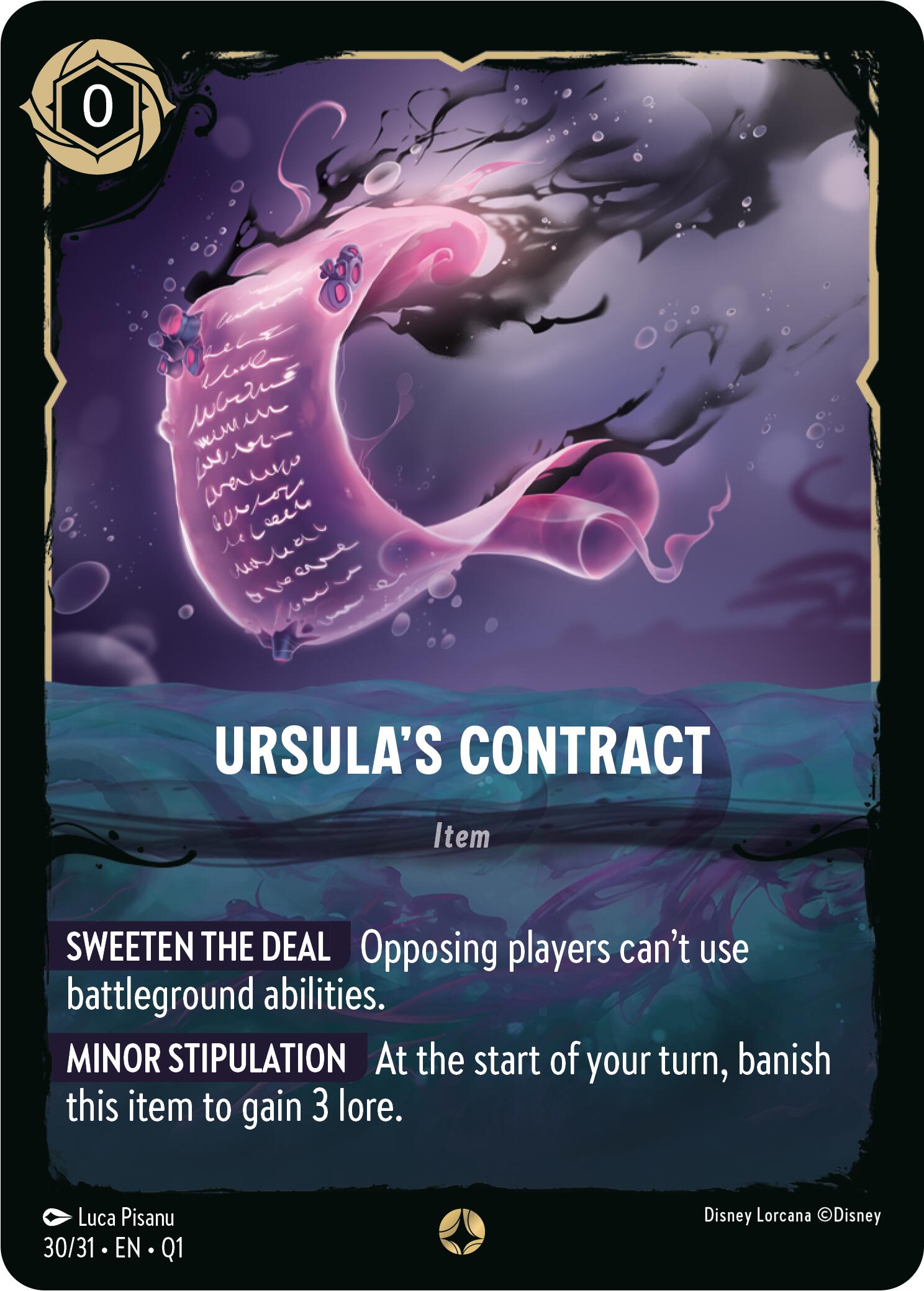 Ursula's Contract (30/31) [Illumineer's Quest: Deep Trouble] Lorcana Single Disney | Red Claw Gaming