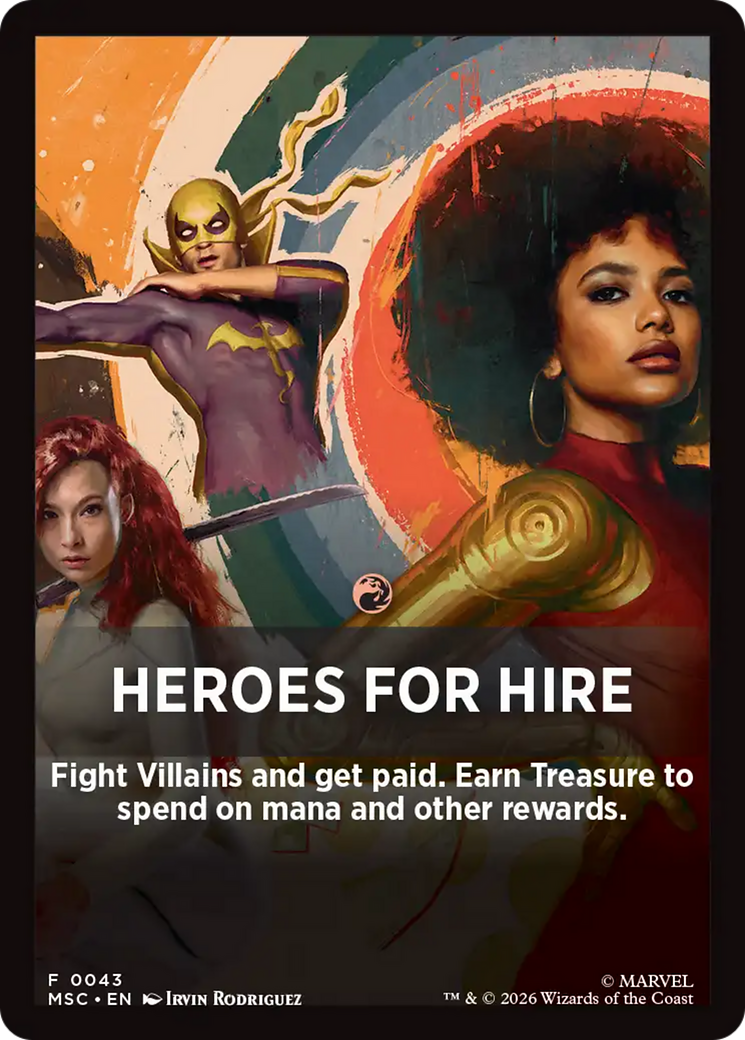 Heroes For Hire Theme Card [Marvel Super Heroes Commander] | Red Claw Gaming