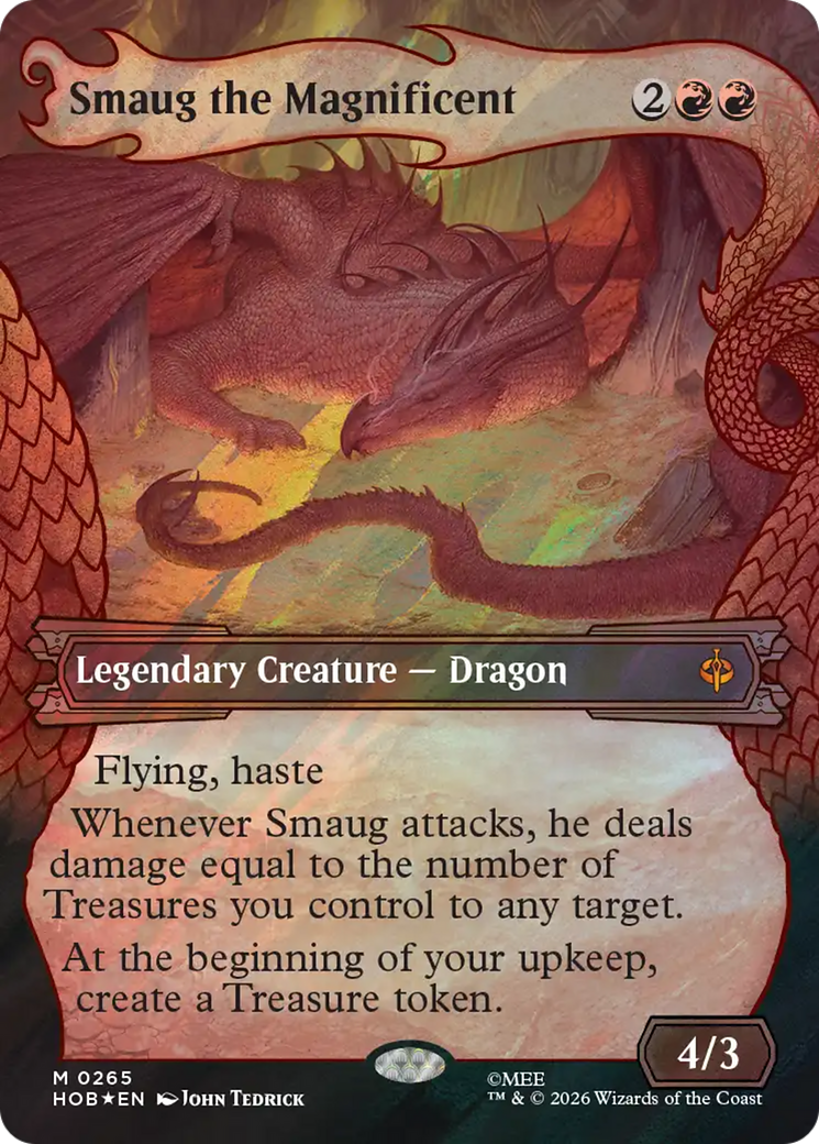 Smaug the Magnificent (Showcase) (Surge Foil) [The Hobbit] MTG Single Magic: The Gathering | Red Claw Gaming