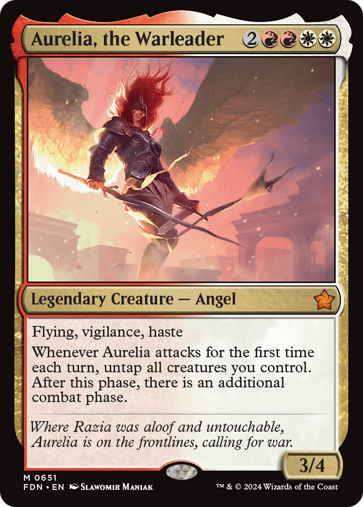 Aurelia, the Warleader [Foundations] MTG Single Magic: The Gathering | Red Claw Gaming