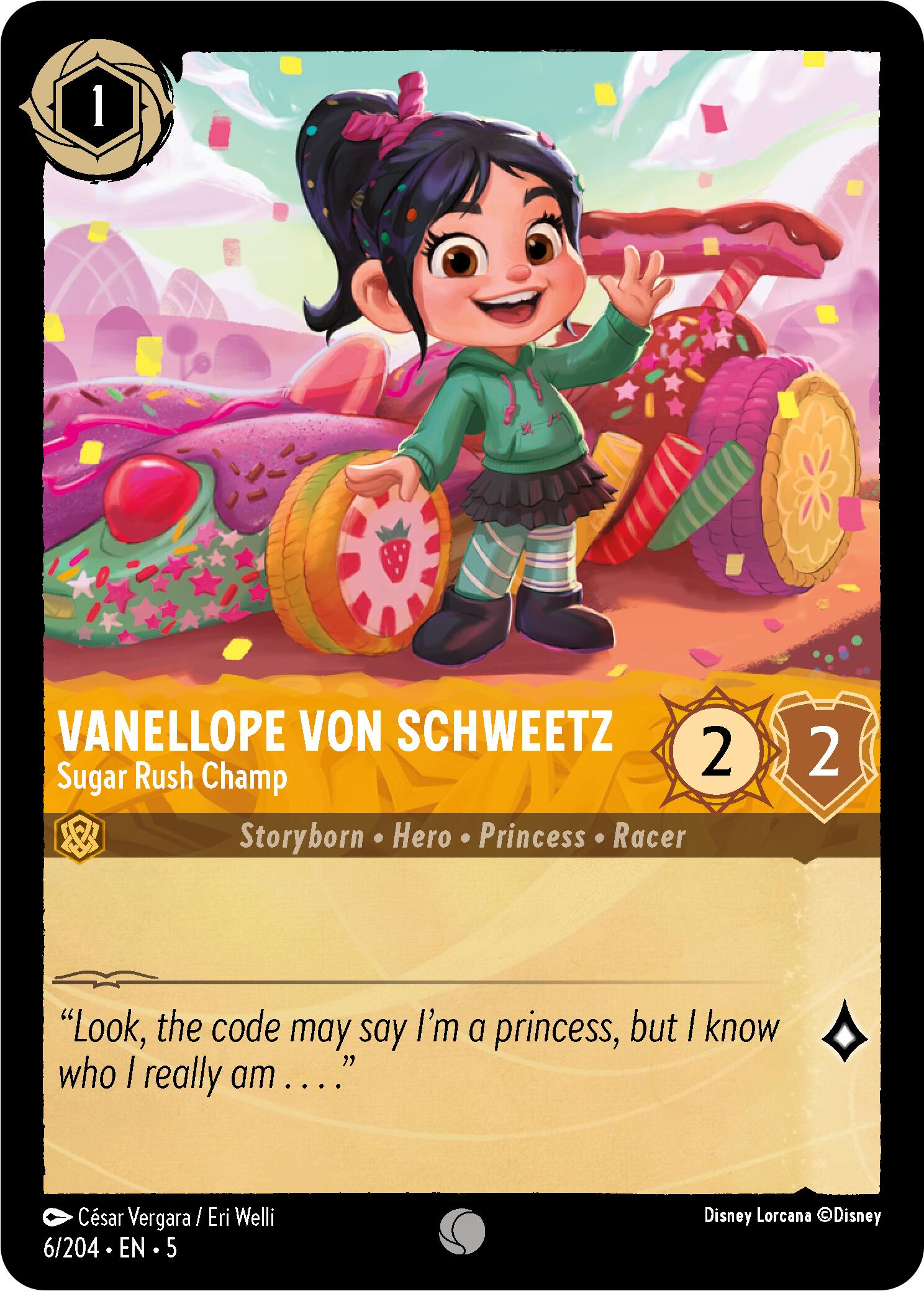 Vanellope von Schweetz - Sugar Rush Champ (6/204) [Shimmering Skies] Lorcana Single Disney    | Red Claw Gaming