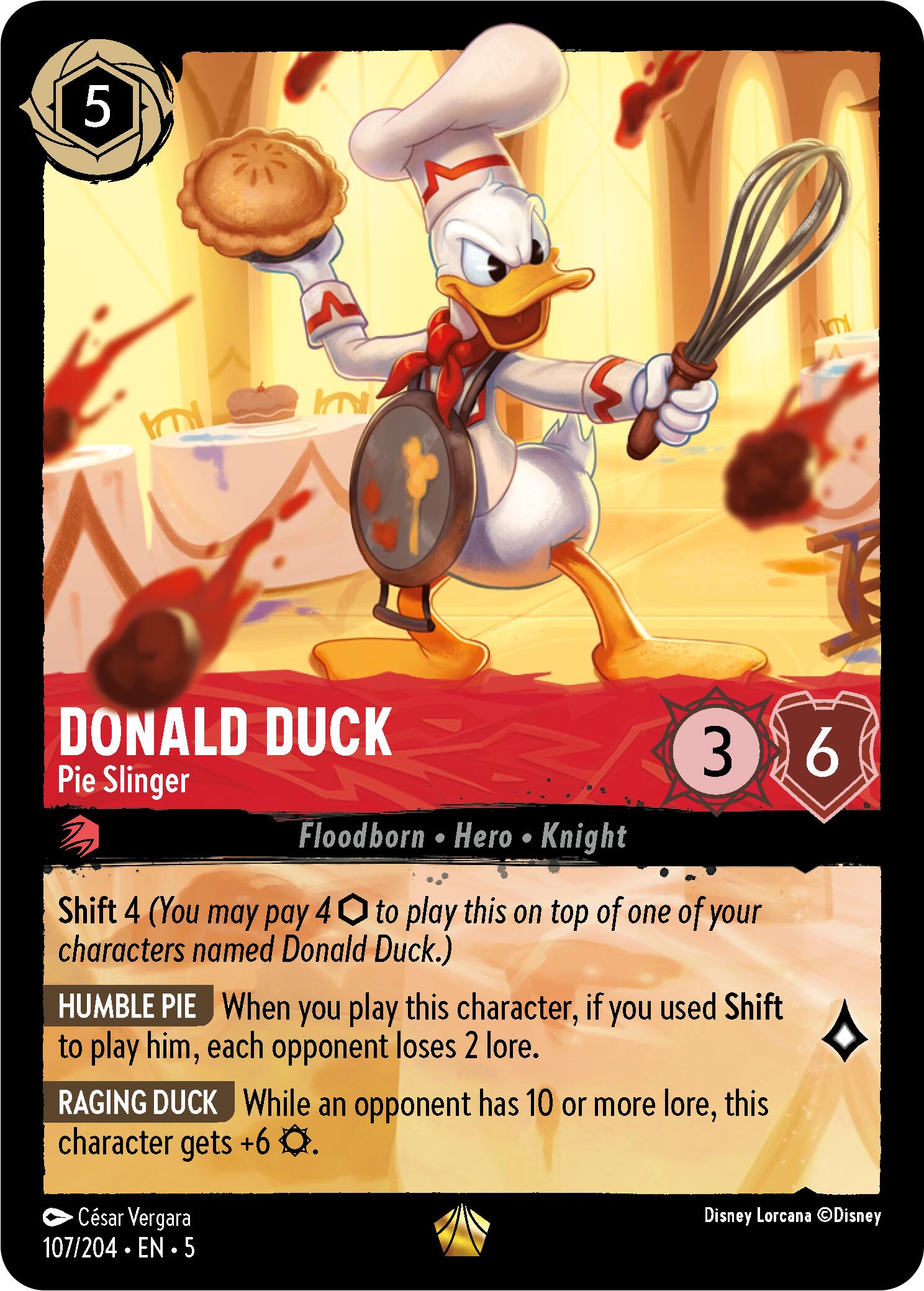 Donald Duck - Pie Slinger (107/204) [Shimmering Skies] Lorcana Single Disney    | Red Claw Gaming