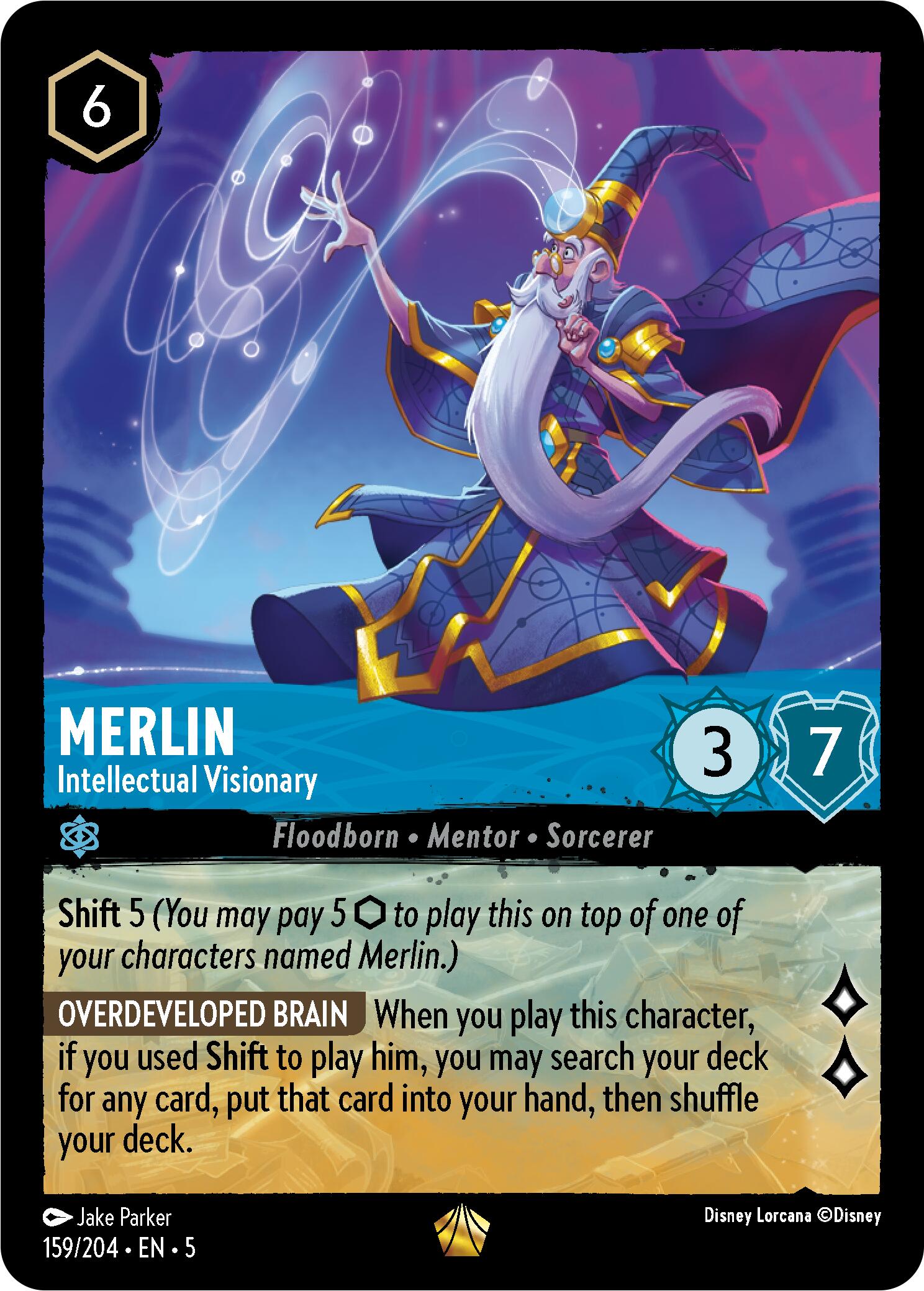 Merlin - Intellectual Visionary (159/204) [Shimmering Skies] Lorcana Single Disney    | Red Claw Gaming