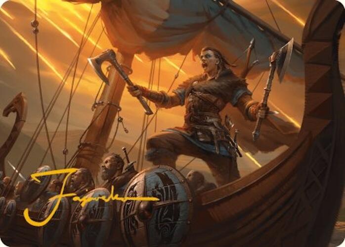 Eivor, Battle-Ready Art Card (Gold-Stamped Signature) [Assassin's Creed Art Series] MTG Single Magic: The Gathering | Red Claw Gaming