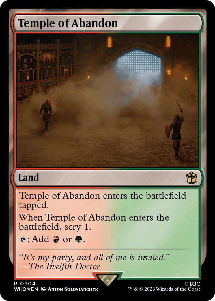 Temple of Abandon (Surge Foil) [Doctor Who] MTG Single Magic: The Gathering | Red Claw Gaming