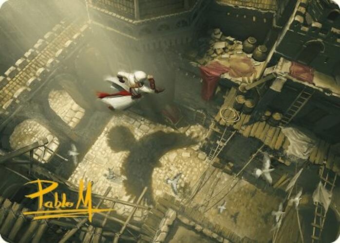 Rooftop Bypass Art Card (Gold-Stamped Signature) [Assassin's Creed Art Series] MTG Single Magic: The Gathering | Red Claw Gaming