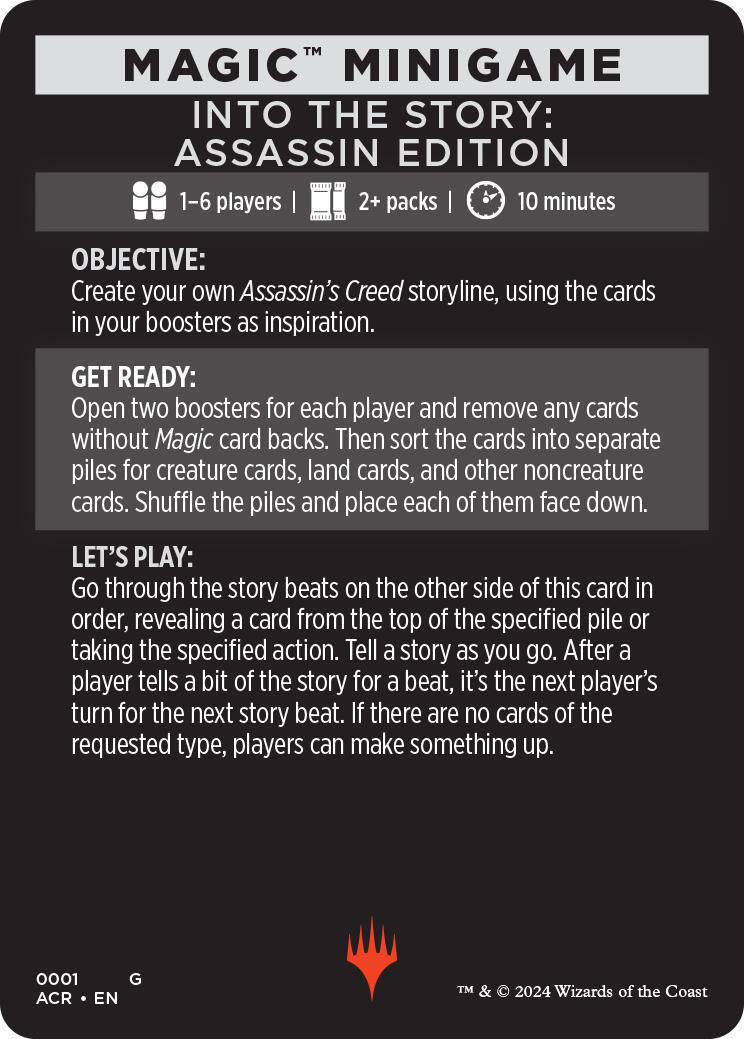 Into The Story: Assassin Edition (Magic Minigame) [Assassin's Creed Minigame] MTG Single Magic: The Gathering    | Red Claw Gaming