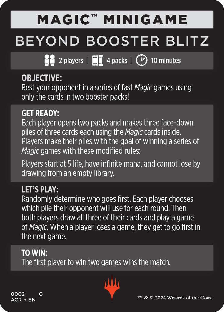 Beyond Booster Blitz (Magic Minigame) [Assassin's Creed Minigame] MTG Single Magic: The Gathering    | Red Claw Gaming
