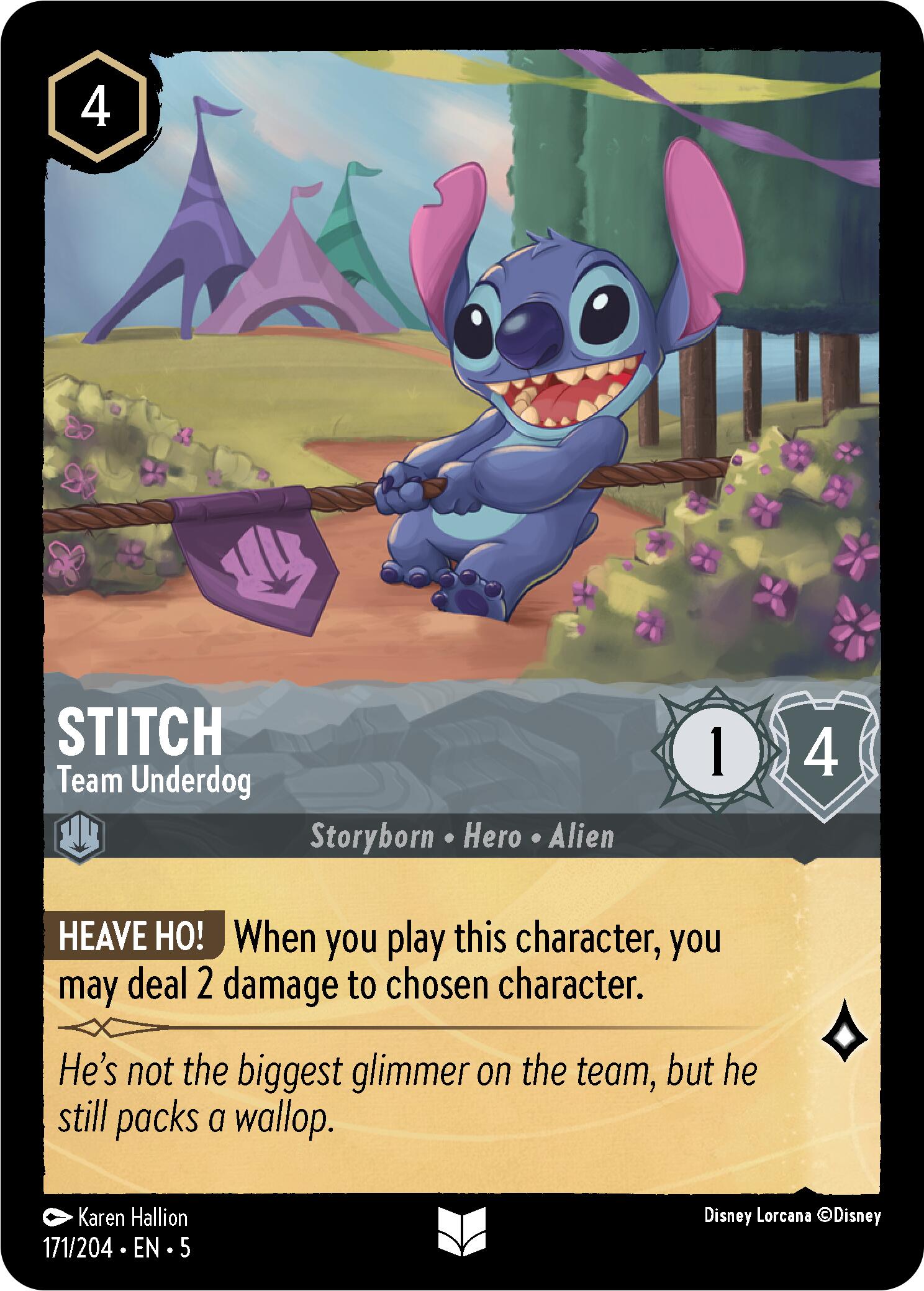 Stitch - Team Underdog (171/204) [Shimmering Skies] Lorcana Single Disney    | Red Claw Gaming