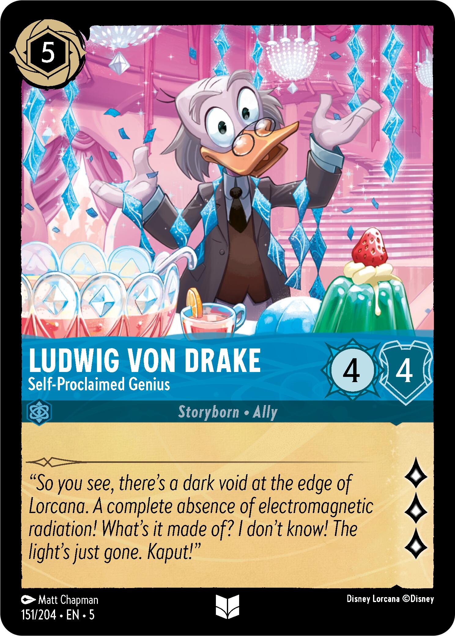 Ludwig Von Drake - Self-Proclaimed Genius (151/204) [Shimmering Skies] Lorcana Single Disney    | Red Claw Gaming