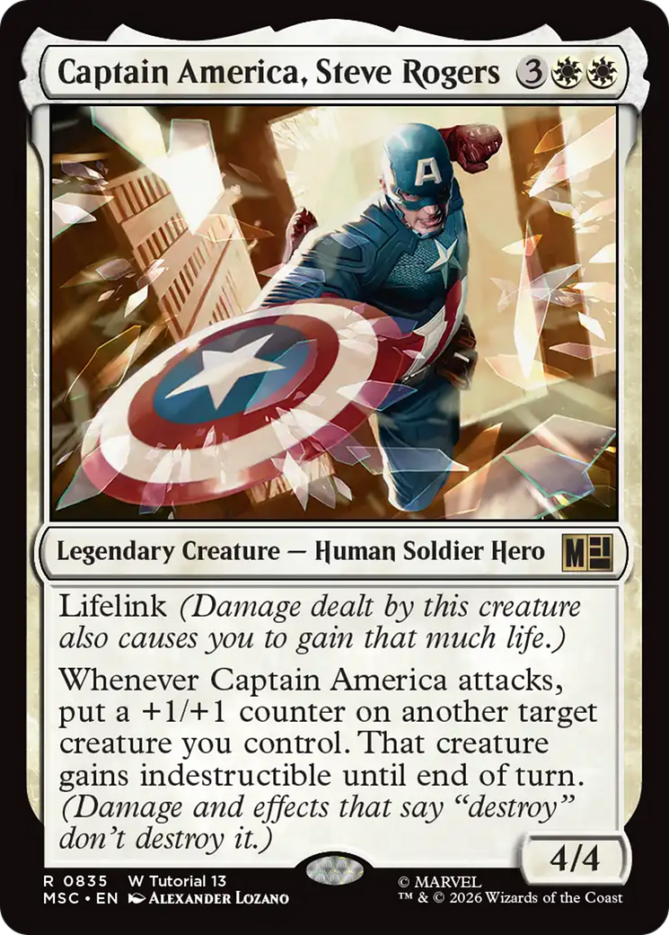 Captain America, Steve Rogers [Marvel Super Heroes Commander] MTG Single Magic: The Gathering | Red Claw Gaming