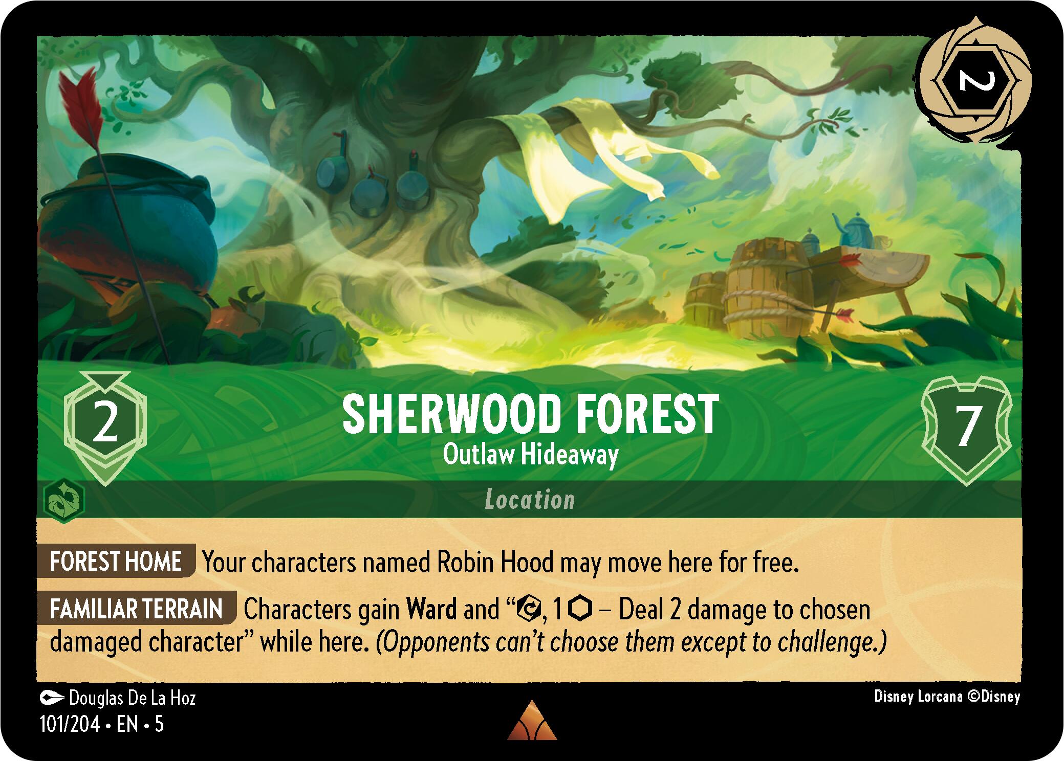 Sherwood Forest - Outlaw Hideaway (101/204) [Shimmering Skies] Lorcana Single Disney    | Red Claw Gaming