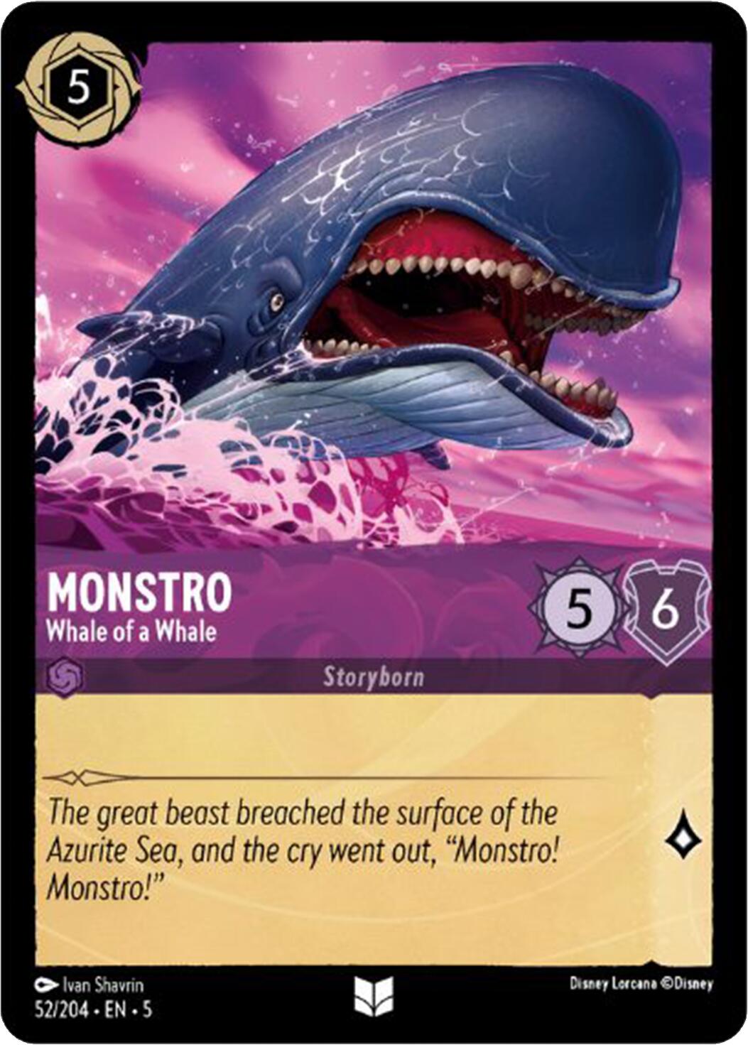 Monstro - Whale of a Whale (52/204) [Shimmering Skies] Lorcana Single Disney    | Red Claw Gaming