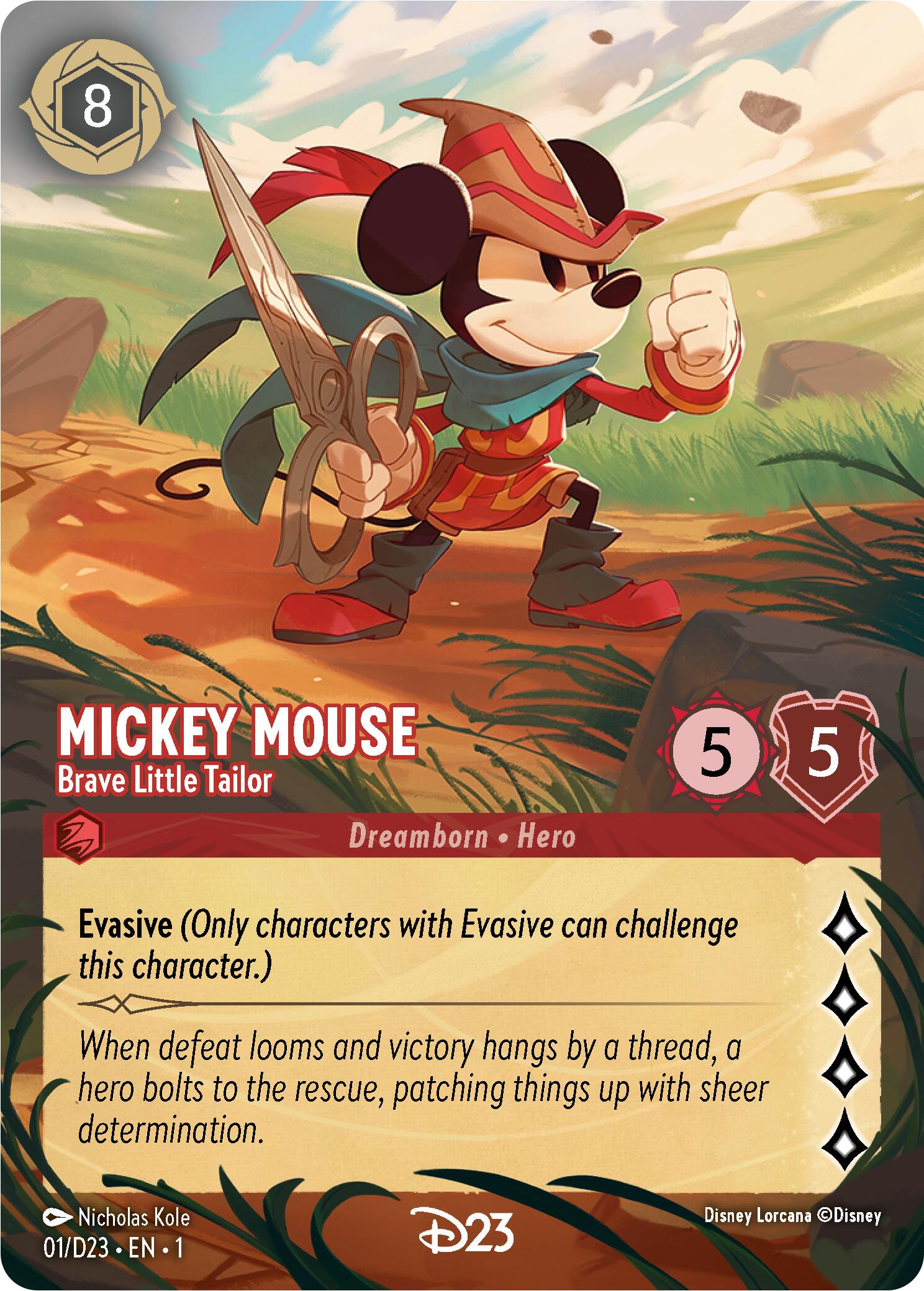 Mickey Mouse - Brave Little Tailor (Extended Art) (1) [D23 Promos] Lorcana Single Disney    | Red Claw Gaming