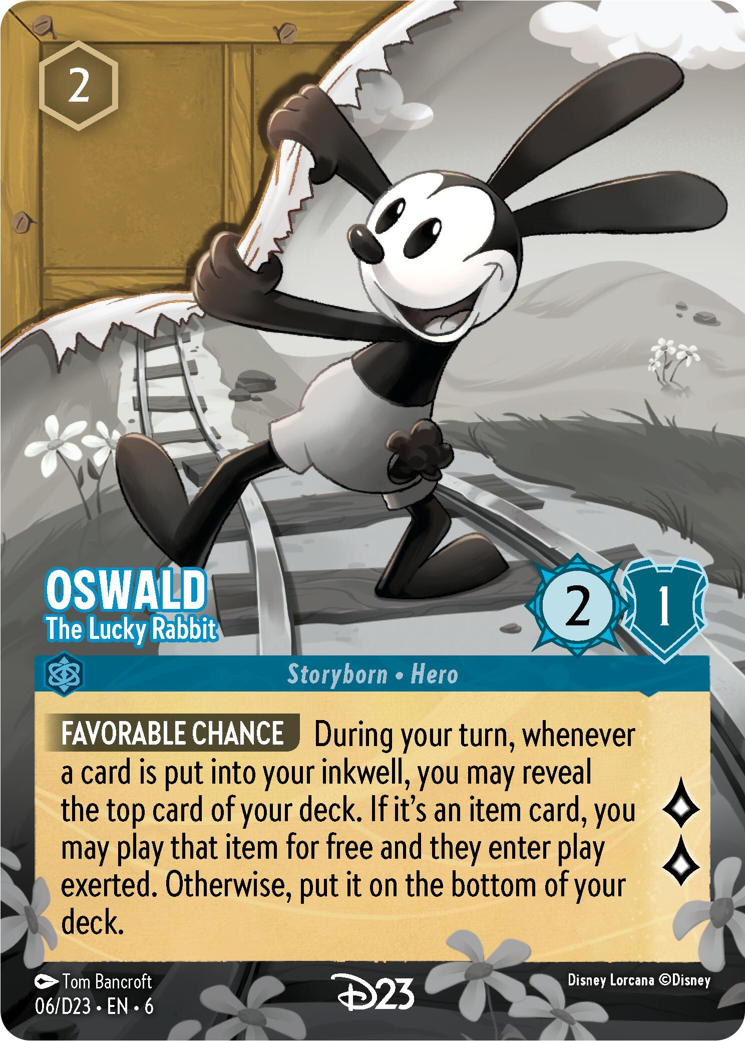 Oswald - The Lucky Rabbit (6) [D23 Promos] Lorcana Single Disney    | Red Claw Gaming