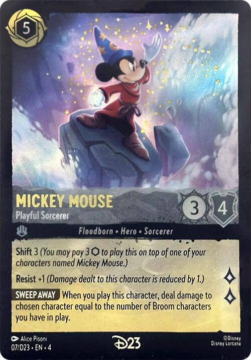Mickey Mouse - Playful Sorcerer (7) [D23 Promos] Lorcana Single Disney    | Red Claw Gaming