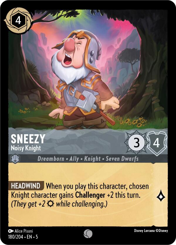 Sneezy - Noisy Knight (180/204) [Shimmering Skies] Lorcana Single Disney    | Red Claw Gaming