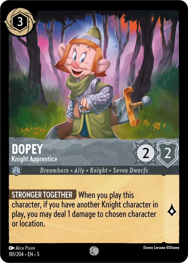 Dopey - Knight Apprentice (181/204) [Shimmering Skies] Lorcana Single Disney    | Red Claw Gaming
