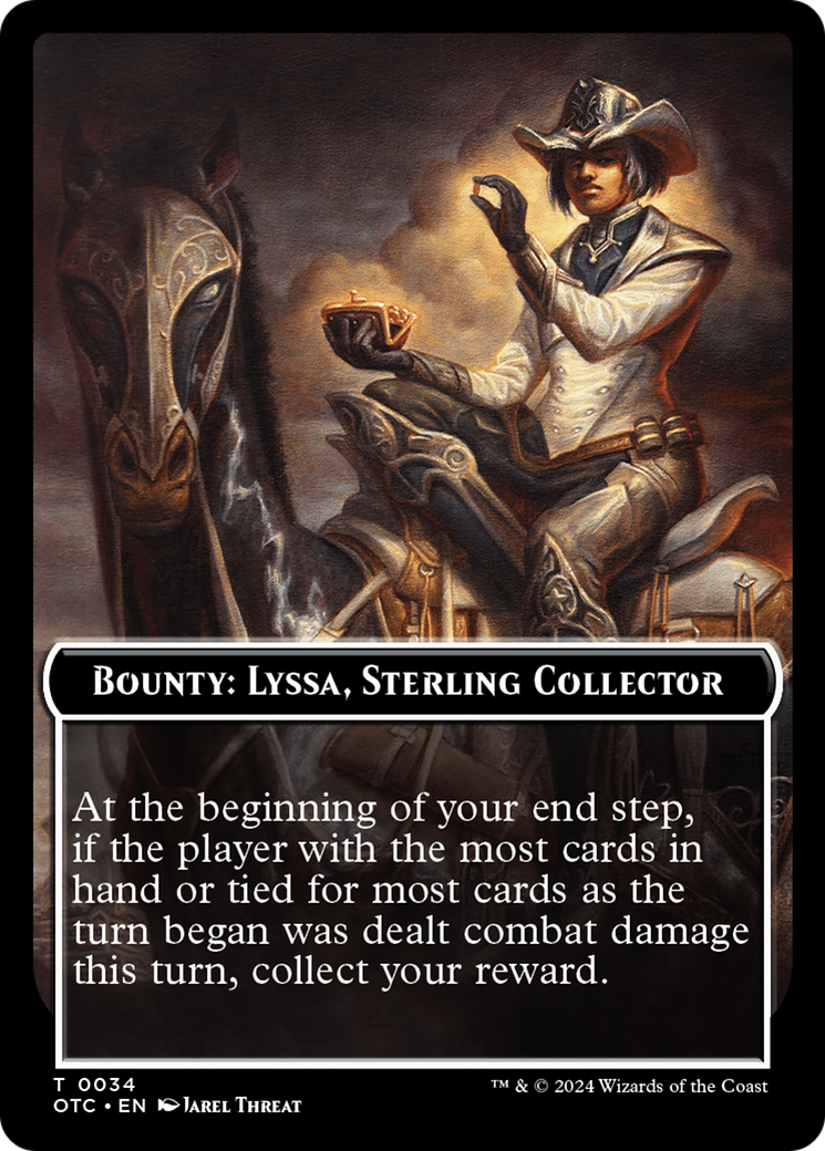Bounty: Lyssa, Sterling Collector // Bounty Rules Double-Sided Token [Outlaws of Thunder Junction Commander Tokens] MTG Single Magic: The Gathering    | Red Claw Gaming