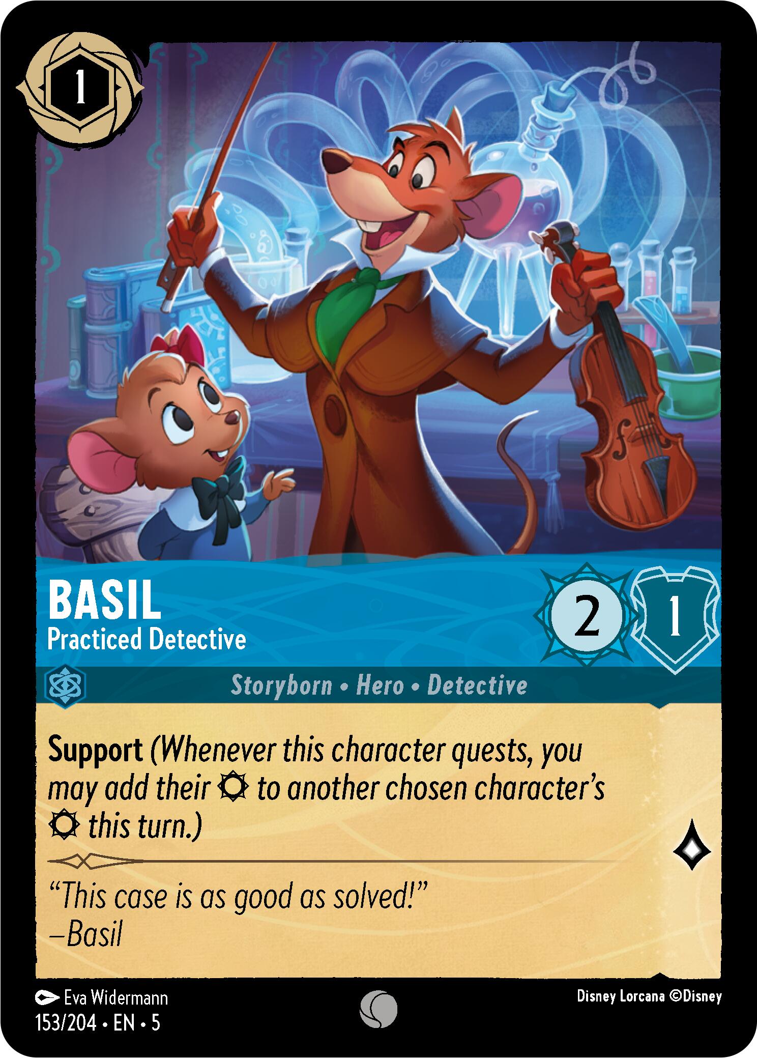 Basil - Practiced Detective (153/204) [Shimmering Skies] Lorcana Single Disney    | Red Claw Gaming