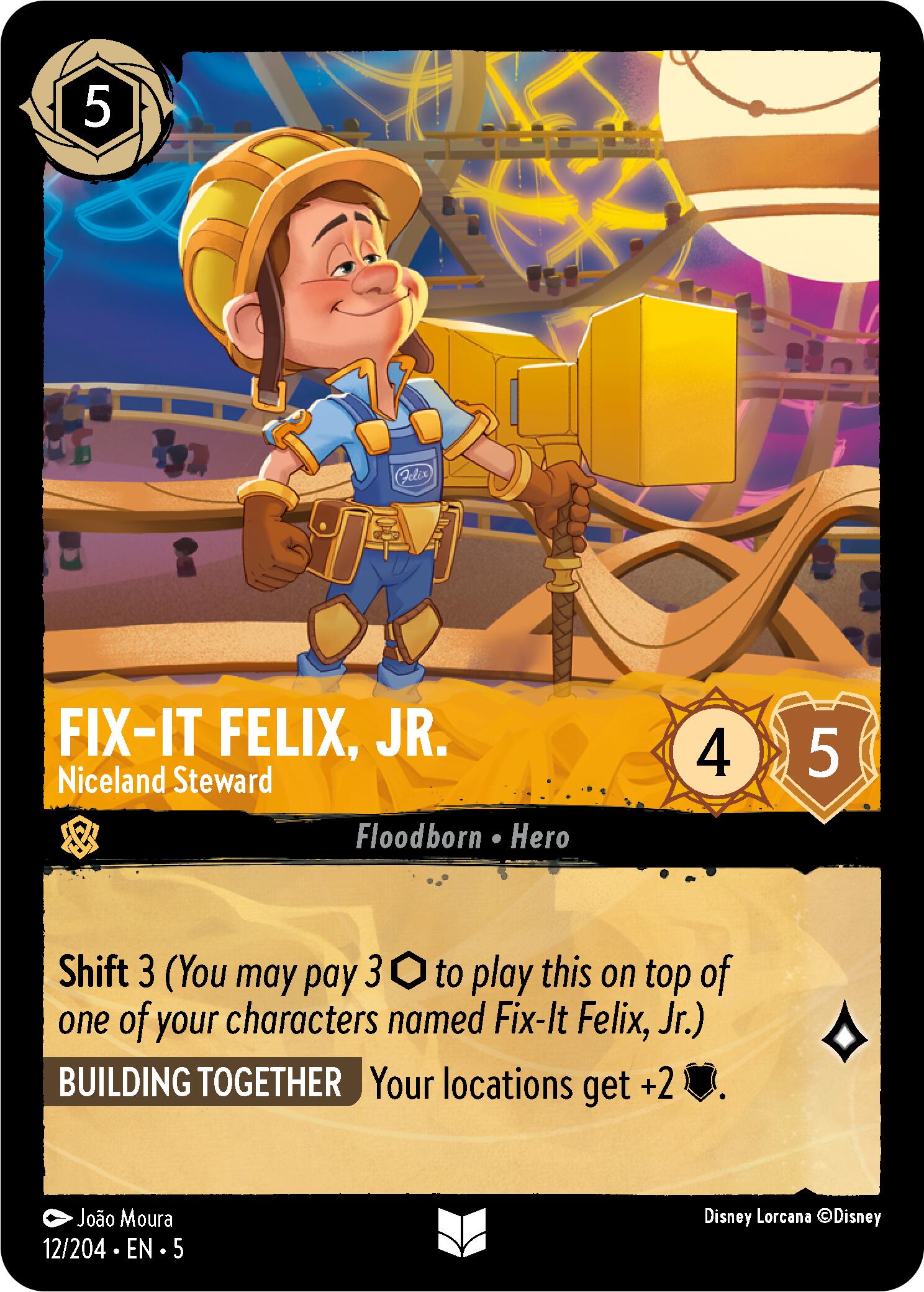 Fix-It Felix, Jr. - Niceland Steward (12/204) [Shimmering Skies] Lorcana Single Disney    | Red Claw Gaming