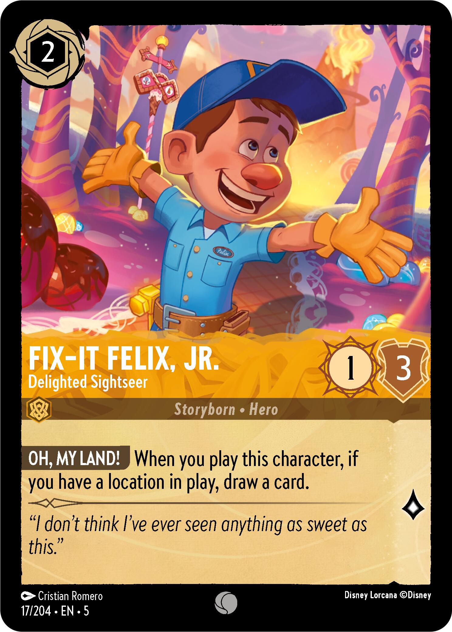 Fix-It Felix, Jr. - Delighted Sightseer (17/204) [Shimmering Skies] Lorcana Single Disney    | Red Claw Gaming