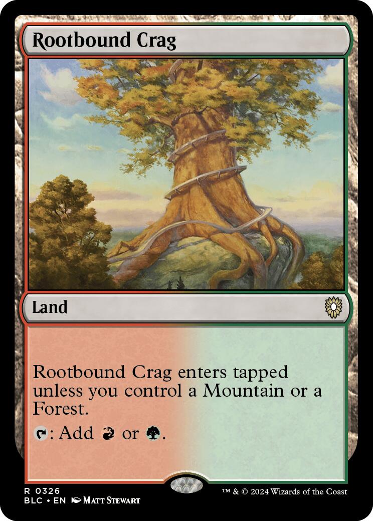 Rootbound Crag [Bloomburrow Commander] MTG Single Magic: The Gathering | Red Claw Gaming