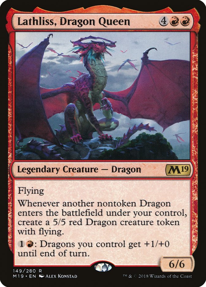 Lathliss, Dragon Queen [Core Set 2019] MTG Single Magic: The Gathering | Red Claw Gaming