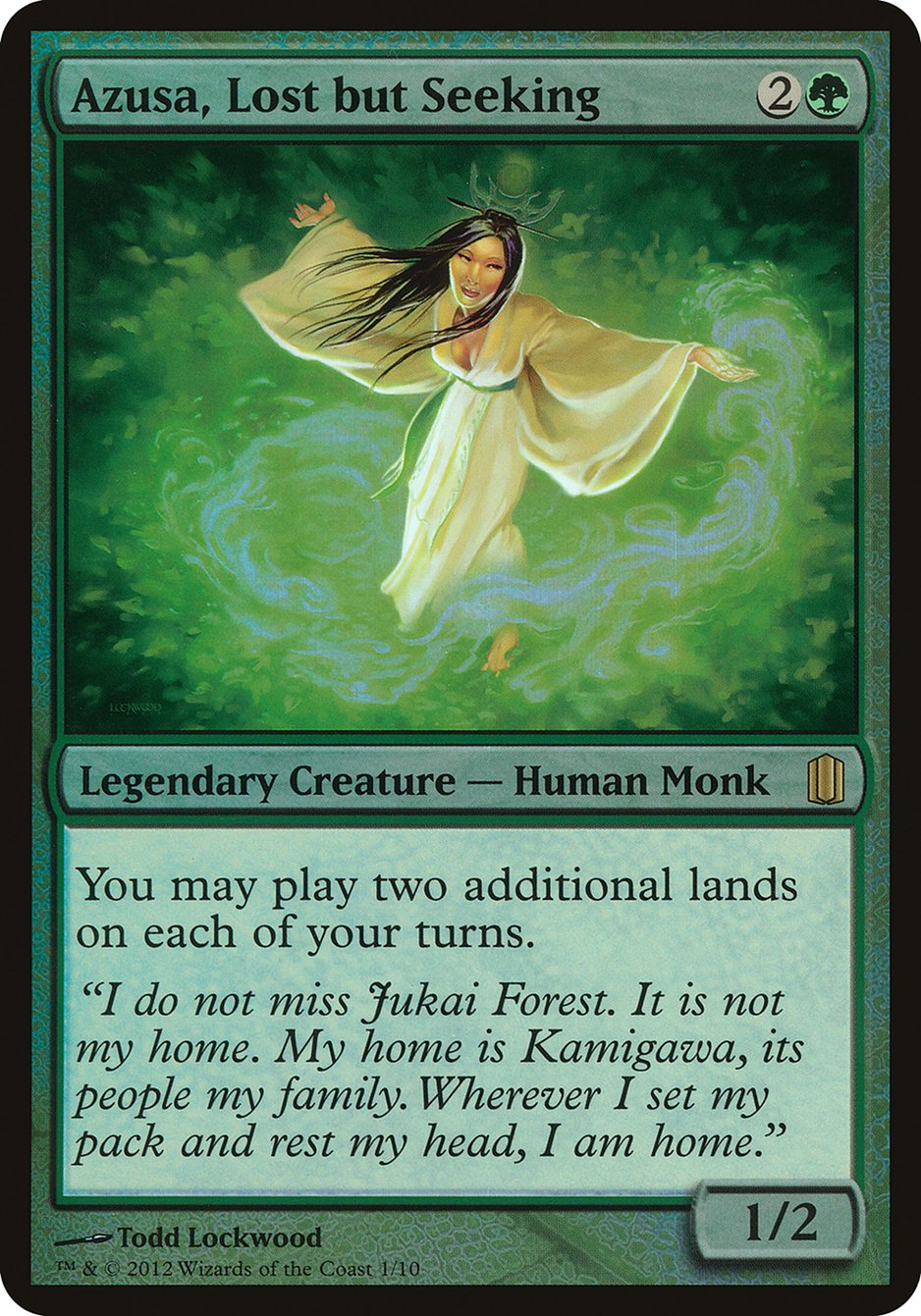 Azusa, Lost but Seeking (Oversized) [Commander's Arsenal Oversized] MTG Single Magic: The Gathering | Red Claw Gaming