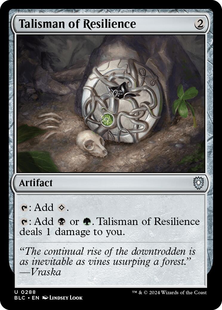 Talisman of Resilience [Bloomburrow Commander] MTG Single Magic: The Gathering | Red Claw Gaming