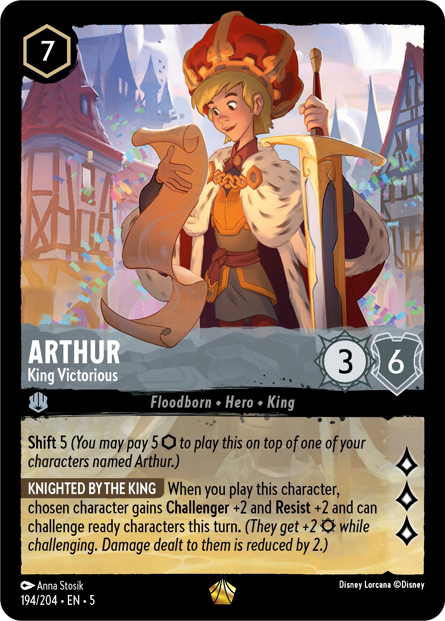Arthur - King Victorious (194/204) [Shimmering Skies] Lorcana Single Disney    | Red Claw Gaming