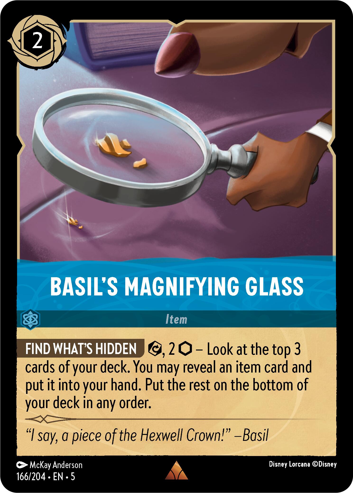 Basil's Magnifying Glass (166/204) [Shimmering Skies] Lorcana Single Disney    | Red Claw Gaming