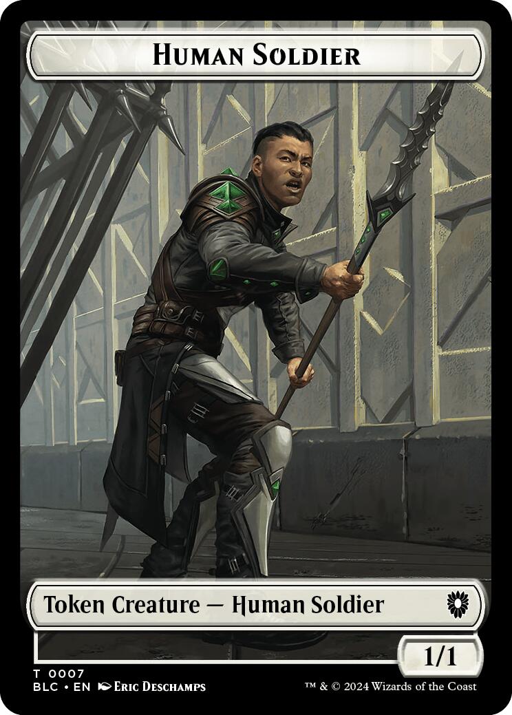Human Soldier // Wolf (035) Double-Sided Token [Bloomburrow Commander Tokens] MTG Single Magic: The Gathering | Red Claw Gaming