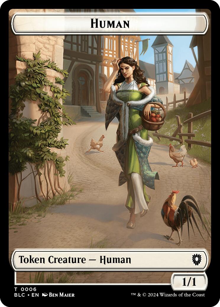 Human // Soldier Double-Sided Token [Bloomburrow Commander Tokens] MTG Single Magic: The Gathering | Red Claw Gaming