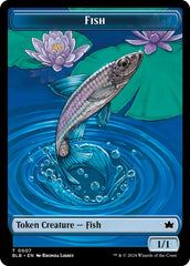 Bird (011) // Fish Double-Sided Token [Bloomburrow Commander Tokens] MTG Single Magic: The Gathering | Red Claw Gaming