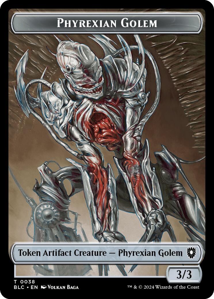 Phyrexian Golem // Faerie Double-Sided Token [Bloomburrow Commander Tokens] MTG Single Magic: The Gathering | Red Claw Gaming
