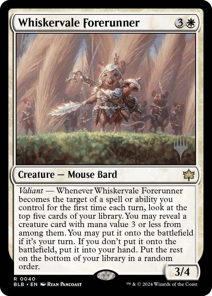 Whiskervale Forerunner (Promo Pack) [Bloomburrow Promos] MTG Single Magic: The Gathering | Red Claw Gaming