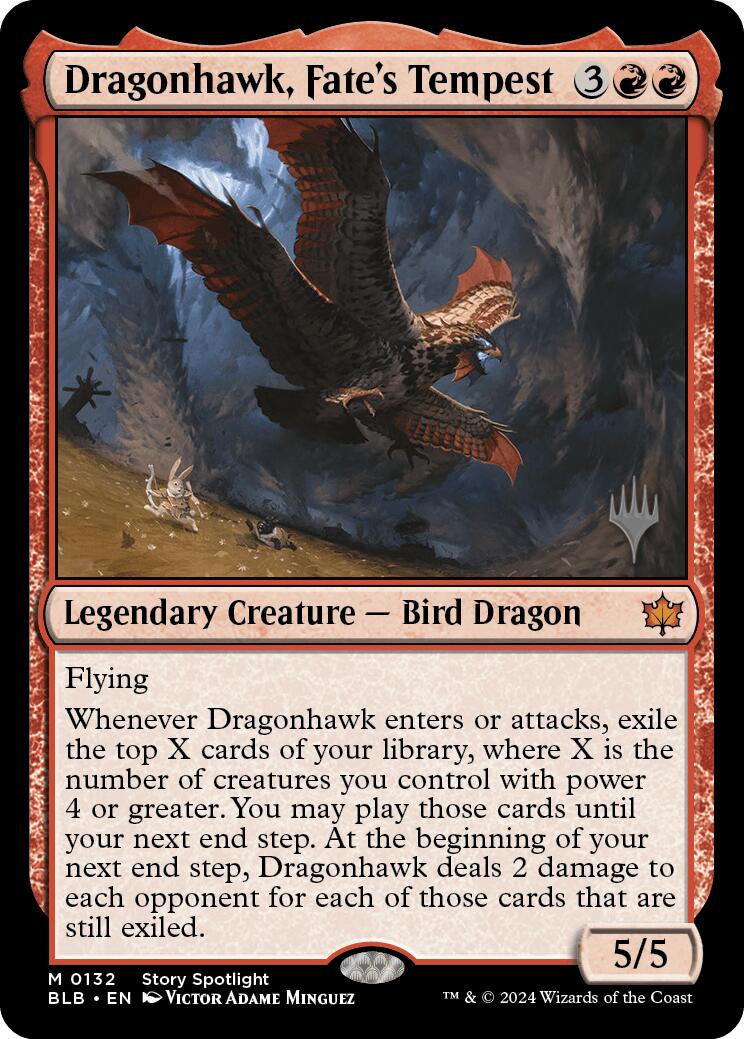 Dragonhawk, Fate's Tempest (Promo Pack) [Bloomburrow Promos] MTG Single Magic: The Gathering | Red Claw Gaming