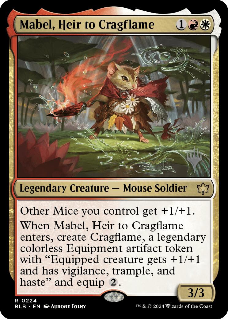 Mabel, Heir to Cragflame (Promo Pack) [Bloomburrow Promos] MTG Single Magic: The Gathering | Red Claw Gaming