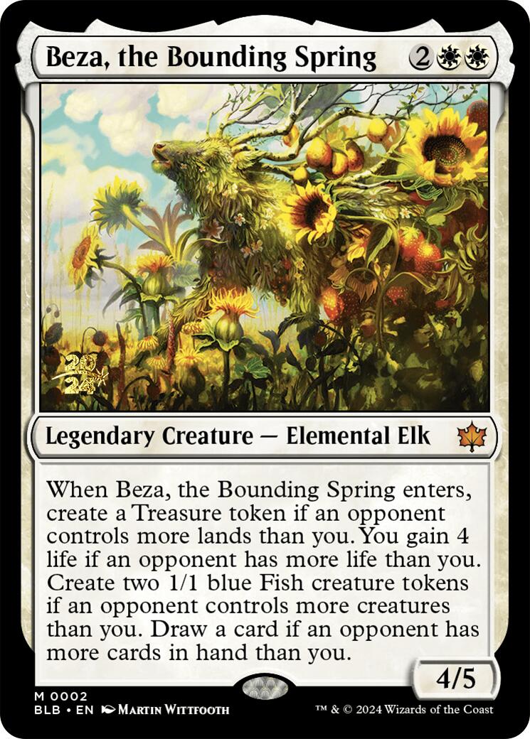 Beza, the Bounding Spring [Bloomburrow Prerelease Promos] MTG Single Magic: The Gathering | Red Claw Gaming